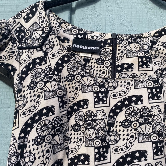 Black and white graphic Nooworks dress; local San Francisco designer; size M - Picture 2 of 5